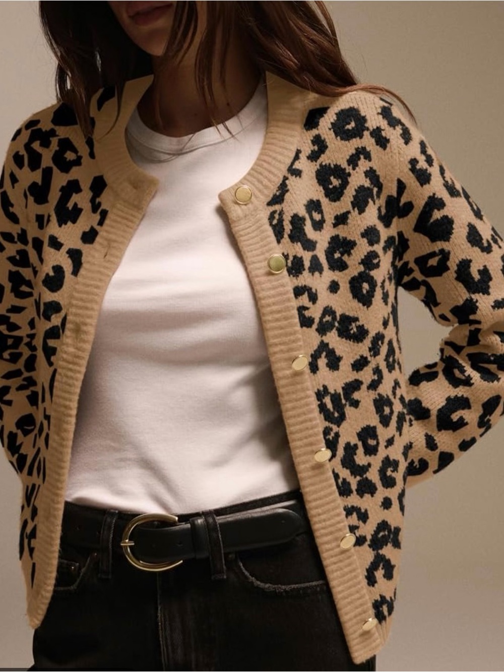 Abercrombie & Fitch Leopard Crew Cardigan - Picture 3 of 10